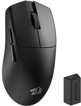 Redragon M916 PRO - Ratón inalámbrico para juegos de 3 modos, 4K hiperrápida, ultra ligero 49g 26K DPI, agarre ergonómico natural, teclas macro redefinidas