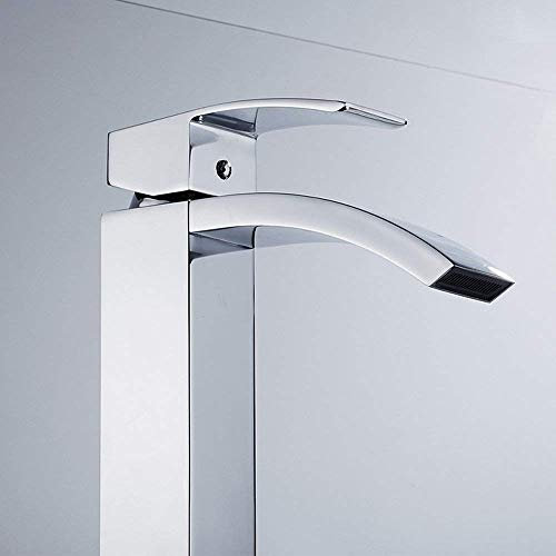 Faucets, Modern Waterfall Faucet,Washroom Basin Sink Mixer Tap Bathroom Monobloc Tall Counter Brass Chrome Single Lever Taps