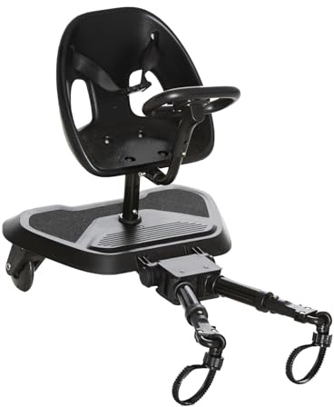 Asalvo Go Seat Trottinette 2 en 1 2 en 1 pour poussette Go Seat, universelle, convient à 99% de toutes les poussettes, pour enfants de 2 à 5 ans, 20 kg, noir