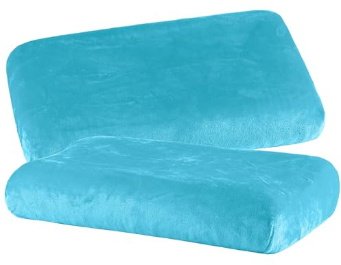 BaSaTex Kissenbezug, 2er Pack, 40x60 cm - 45x65 cm, Petrol | Cashmere-Touch Spannbezüge für Nackenkissen und Gesundheitskissen, kuschelig weicher Kissenbezug