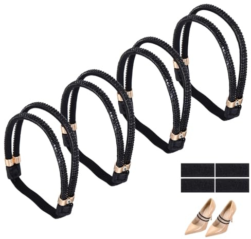 sourcing map High Heels Shoe Straps Rhinestone Elastic Shoe Straps | Heels Detachable Ankle Straps Replacement