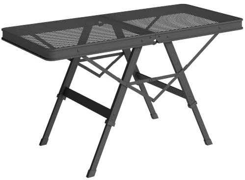 Outsunny Campingtisch Höhenverstellbar Klapptisch 90 x 40,5cm Schwarz