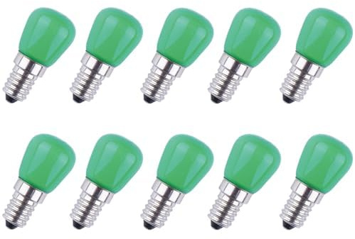 Aiwerttes E14 LED Glühbirne,3W E14 Kleine Edison Schraube Nachtlampen,AC 220-240V,für Halloween/Weihnachten/Salz Lampe,nicht dimmbar,Grün (10er Pack)