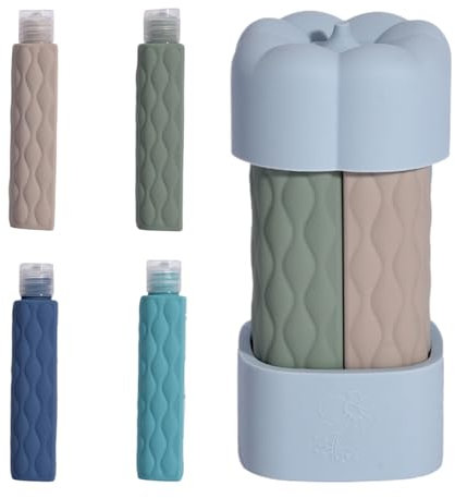 Genérico Botellas De Viaje Para Productos De Higiene Personal, Envases Recargables Portátiles, Botellas 4 En 1 Para Artículos De Tocador Antifugas Para Champú, Cosméticos Y Acondicionador
