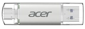 Acer USB-Stick UT300 256GB USB 3.2 Gen1, bis zu 150 MB/s, mit Dual-Anschluss Typ-A & Typ-C Flash Drive für PC/Laptop/MacBook/Smartphone