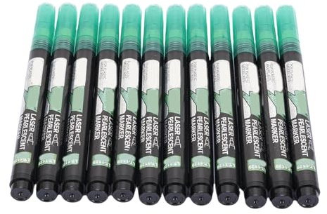 BAOFUYA 12Pcs Glitter Markers Pen, Multipurpose Model Shimmer Outline Glitter Markers for DIY Crafts Birthday Cards Scrapbook (Green)