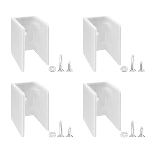FloraVigo Lot de 4 clips de blocage pour manivelle de volet roulant, fixation murale à visser, blanc, compatible avec les fenêtres de Ø 12 à 18 mm, fixation murale universelle à visser - Blanc
