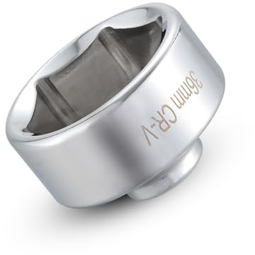 SMOTIVEPRO 36mm 6-Kant Ölfilterschlüssel mit 3/8 Antrieb, Aluminiumlegierung Ölfilter Schlüssel, Ölfilter Werkzeug Passend für BMW, Mini, Volvo, Audi, VW, Porsche Vehicles
