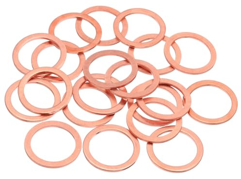 QUARKZMAN 20 Piezas Arandelas Planas Cobre M20 20x26x1.5mm Arandela Plana Métrica Cobre Mejorada Anillos Sellado Para Tornillos Tuercas Reparación Electrónica