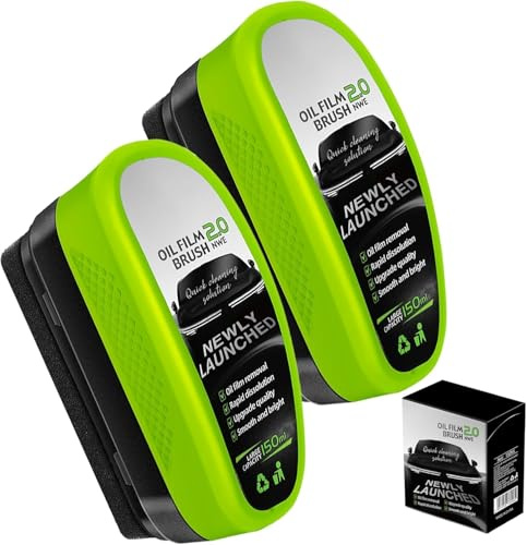 2Stück Clear Vision Autoglasreiniger (2026 Neu) 2.0 Upgrade Clearvision Glass Cleaner Scheibenreiniger Auto gegen Ölfilm- Oil Film Cleaning Brush für Windschutzscheibe