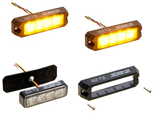 LED-MARTIN 2er Sparset R65 PROFLASH gelb - Frontblitzer - Straßenräumer -Blitzmodul - Pannendienst - Schwertransport - LKW