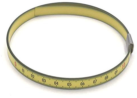 Mètre ruban - acier jaune avec revêtement polyamide - fermeture de gauche à droite - largeur : 10 mm, avec débitage recto verso de 10 m à 20 m - ruban de guidage
