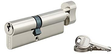 Cilindro europeo per serratura a pomolo SA 50Bx40mm, anti estrazione, nichel, 3 chiavi - THIRARD