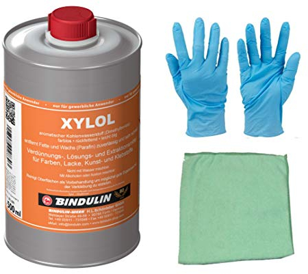 Xylol Reinigungs-, Verdünnungs- & Lösungsmittel entfernt Fette und Wachs (Parafin) zuverlässig und sehr schnell inkl. Microfasertuch von E-Com24 (500 ml)