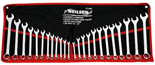 Neilsen FVLFIL DTB TECH 24 PCE Combination Spanner/Wrench Set - Metric - Imperial