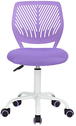 Sedia Ufficio Regolabile Girevole Ergonomica di Gigave, Viola, in Tessuto di Cotone, Senza Braccioli, Ideale per Ufficio e Studio