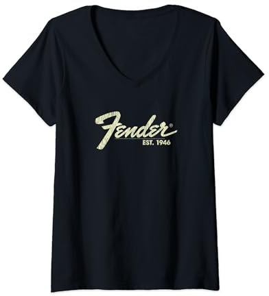 Donna Fender Classic Fender Est. 1946 Maglietta con Collo a V