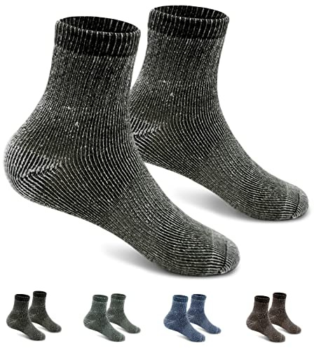 Vihir 4 Paia Calze Trekking in 80% Lana Merino, Calze Sportive per Uomo e Donna, Morbide, Anti-Vesciche, Traspiranti e Comode