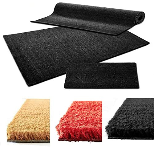 MadeInNature - Alfombra de entrada de coco (fibra de coco natural, efecto limpiador, tamaño y color a elegir (antracita, 120 cm x 120 cm x 17 mm)