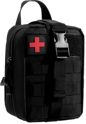 KEESIN Tactical Erste Hilfe Tasche,Taktische Taschen Molle EMT Kleine Pouch Erste Hilfe Set Medizinische Taktische Tasche Medizinische Tasche für Zuhause, Auto, Schule, Camping(Schwarz)