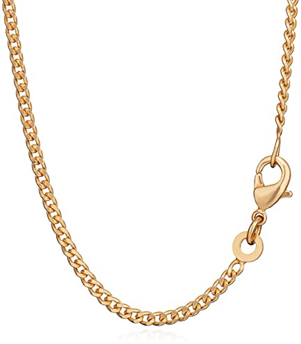 NKlaus 55cm Panzerkette Messing Vergoldet elegante Halskette Breite: 2,0mm Collier 5,1g schwer 14037
