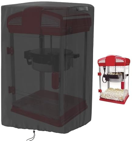 Rilime Popcorn Cart Cover - Waterproof 420D Small Popcorn Machine Cart Covers,Dustproof Cover compatible with West Bend Popcorn Machine - 11.7x11.7x19.4inch