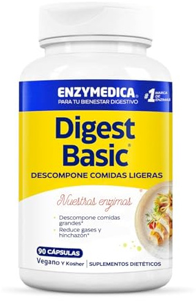 Enzymedica Digest Basic, Enzymformel, reduziert Blähungen und Völlegefühl, verbessert die Nährstoffaufnahme und Energie, glutenfrei, milchfrei, 90 Kapseln