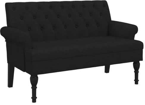 vidaXL Bank mit Rückenlehne Schwarz 120x62x75,5 cm Stoff