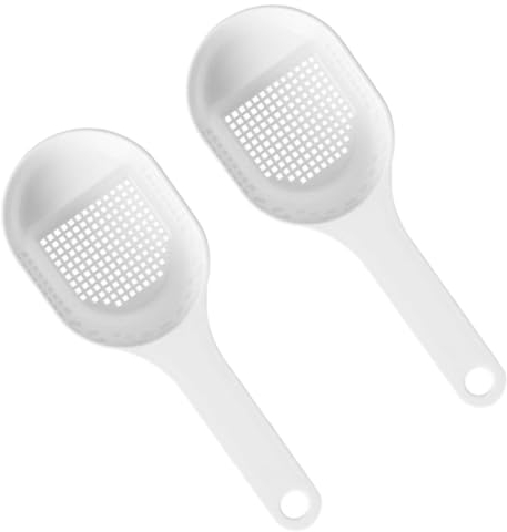 Ciieeo 2pezzi Sieve Multiuso Colino Per Farina e Zucchero Strumenti Da Cucina Con Manico Lungo Bianco