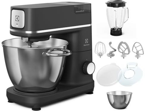 Electrolux Assistant de cuisine série 800 E6KM1-8BPT Fouet, mélanger et pétrir Incl. 6 et 4 l Bols Avec fouet et mixeur, Couvercle pour fermentation de pâte, ampoule LED intégrée, 1200 W, acier