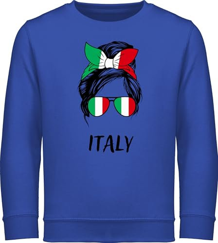 Shirtracer Sweatshirt Kinder Pullover für Jungen - Fußball EM WM - Frau mit Haarband Italien Motiv Fussball Geschenk Italy Geschenkidee Fussballfan Mädchen I - 152 (12/13 Jahre) - Royalblau