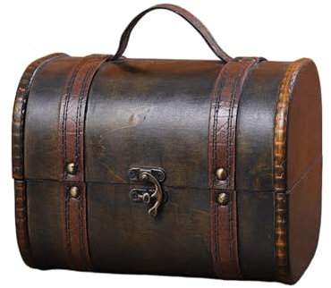 UxicRuya Dekorative Schmuckaufbewahrungsbox Aus Holz, Kleine Geschenkbox, Schmucktruhe, Aufklappbare Schmuckschatulle für Damen Und Herren, Weihnachten, Schwarz