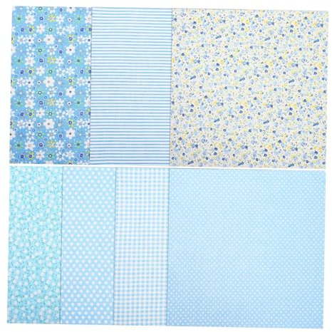HOODANCOS 21stücke Teiliges Quadratischer Baumwollstoffe Mit Floralem Muster Für -bastelprojekte Zufällige Designs Blau Für Nähen Und Scrapbooking