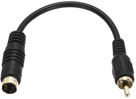 MECCANIXITY S Video Cable 0.56ft, 4 Pin S-Video Male to RCA Male Composite Adapter Converter Transfer for TV Receiver Monitor