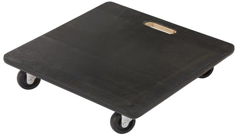 Transport Dolly, Heavy Duty 400kg Capacity Wooden Platform Trolley with Carry Handle and Swivel Castors for Moving Furniture, Appliances, Equipment (Rubber Top)