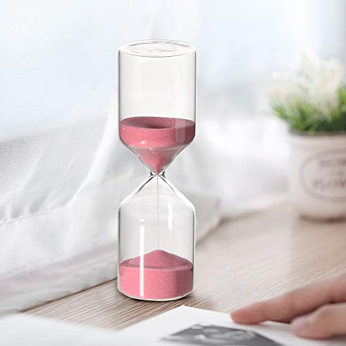 Walfront Timer di Sabbia a Clessidra, Orologio a Sabbia, Timer di Vetro di Orologio di Squisito Fattura per la Decorazione per la Casa (Rosato)