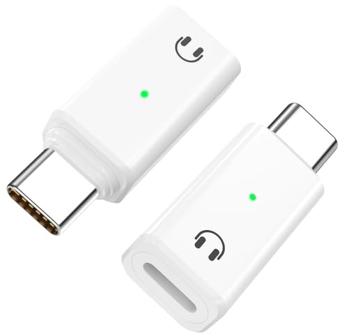 MoKo Lightning auf USB-C Audio Adapter, USB C auf Lightning Kopfhörer,2 STK | Für iPhone Air 17 16 16e 15 Pro Max Plus, iPad Air/Pro, MacBook, Nicht zum Lade/Daten, Weiß