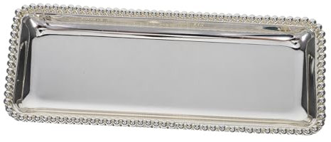 Cabilock Plateau de Service Rectangulaire Métal pour Bijoux Fruits et Pâtisseries Rangement Décoratif pour Table Basse et Chambre