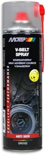 500ml, V-Belt Spray, Anti Slip Belt Dressing for Improved Grip and Reduced Slippage, Belt Conditioner for V-Belts in Cars, Machines, and Industrial Equipment, Increases Belt Life & Performance