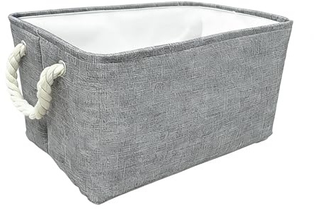 SJDOFU Storage Basket, Collapsible Storage Basket with Handles Grey | sturdy and durable Storage dirt-resistant non-moisture Baskets for Organizing Dog Cat Clothes Shoes