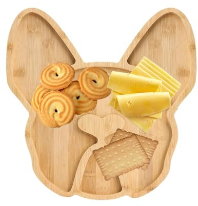 GkgWuxf Juego de tablas de queso, bandeja de madera con forma de perro, plato de queso, para cocina, fiesta, vacaciones, picnic al aire libre, reunión familiar, despedida de soltera, celebración de
