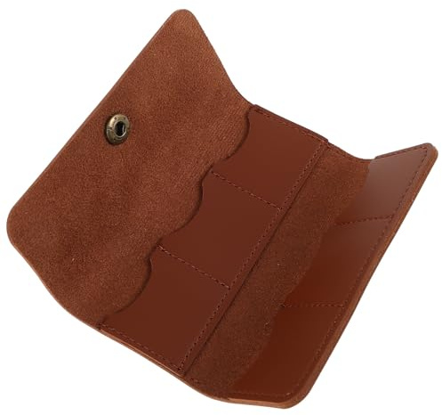VANZACK Estuche de Piel Sintética para Púas de Guitarra Soporte Portátil para Plectros Organizador Seguro para Acústicas Eléctricas y Bajos Acabado Marrón Clásico