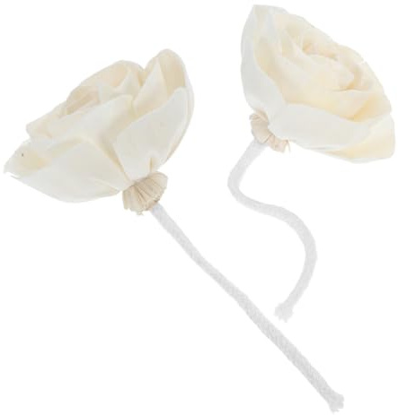 LOORGVEL Bastoncini per Diffusori con Fiori di Cotone Beige, Diffusore di Aromi Decorativo in Carta di Riso, 2 Pezzi per Profumo Ambiente Eleganti per Ufficio e Soggiorno