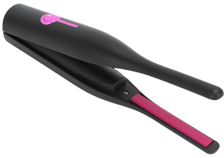 Hamwesh Pencil Flat Iron, Portable Small Flat Iron for Short Hair with Adjustable Temperature, Fast Heat Up Travel Mini Hair Straightener and Curler for Edges, Pixie Cut and Bangs (Black)