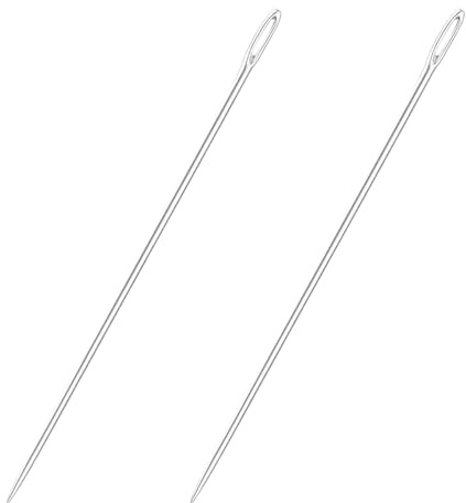 Zolara 2 Stück Lange Nähnadeln, Extra Lange Webnadeln, 6 Zoll Lange Nähnadeln, Nähnadelns mit Großem Öhr, 17cm, kompatibel mit Leder, Wandteppiche, Stickerei, Teppiche, Handgefertigt
