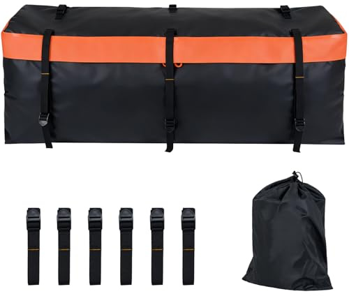 SOARS Heckbox für Anhängerkupplung, 255L Auto Hintere Gepäcktasche aus PVC mit verstärkten Riemen & Aufbewahrungstasche, wasserfest & faltbar Transportbox mit für alle Fahrzeug