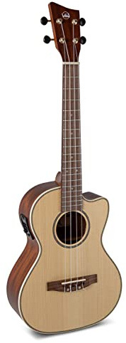 GEWA Tenor E-Akustik Ukulele Manoa Elektro - Massive Fichtendecke - mit Cutaway - Natur seidenmatt - UCT-2 Preamp - inkl. gepolstertem Gig Bag - M-TE-CE