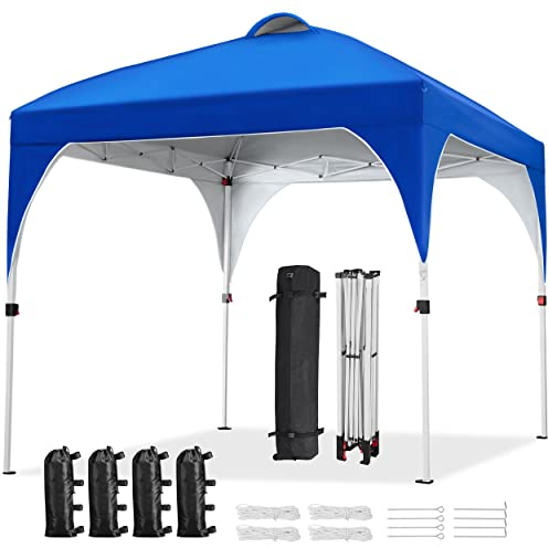 Yaheetech Carpa Plegable 3x3m Cenador de Jardín Impermeable para 8-10 Personas,con Ventilacion y Bolsa de Transporte, Ideal para Playa y Camping Azul