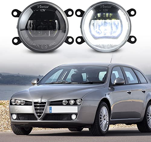 njssjd Led DRL Tagfahrlicht Nebelscheinwerfer Montage für Alfa Romeo Giulia Stelvio Brera 156 159 Spider 939 LED 6000K Weiß E-Prüfzeichen Canbus Fehlerfrei