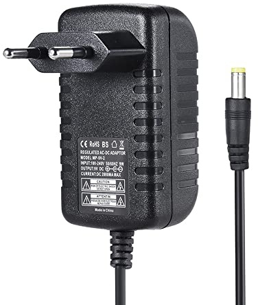 Btuty Netzteil für Gitarrenpedal, 9 V, 2 A, Konverter, Netzteil für Gitarre, Effekt, 100 - 240 V, Eingang, EU-Stecker